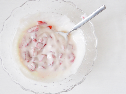 DIY Anleitung für Erdbeeren Frozen Joghurt 